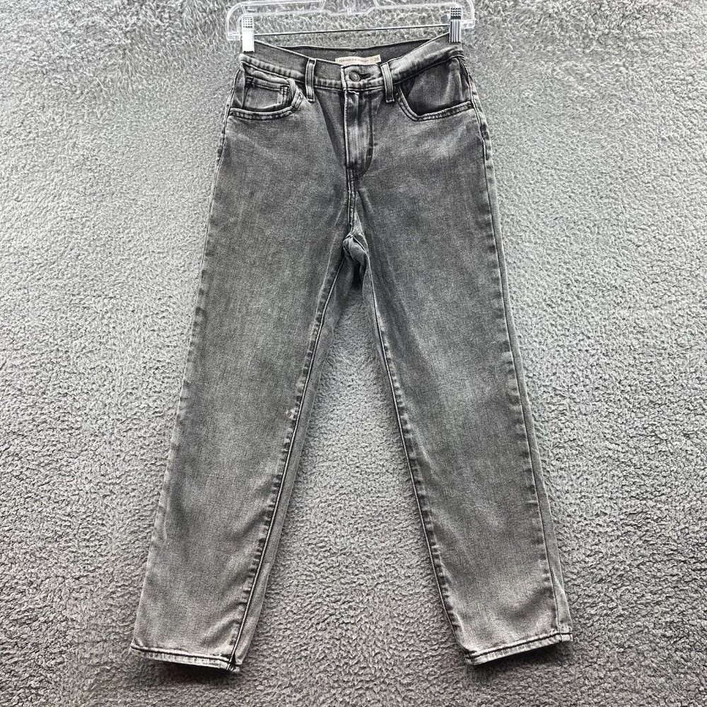 Levi's 724 Jeans Girls Size 26 Grey Denim High Rise Straight Jeans Girls Size 26